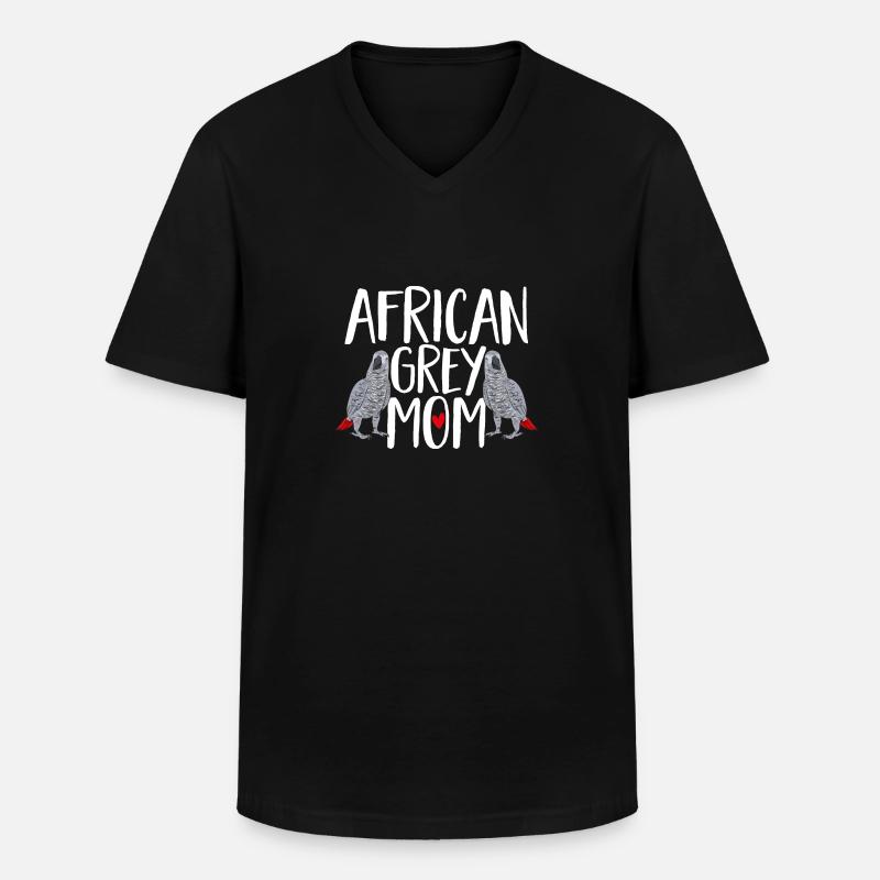 Graupapagei African Grey Parrot Papagei - Männer-T-Shirt mit V-Ausschnitt - Schwarz