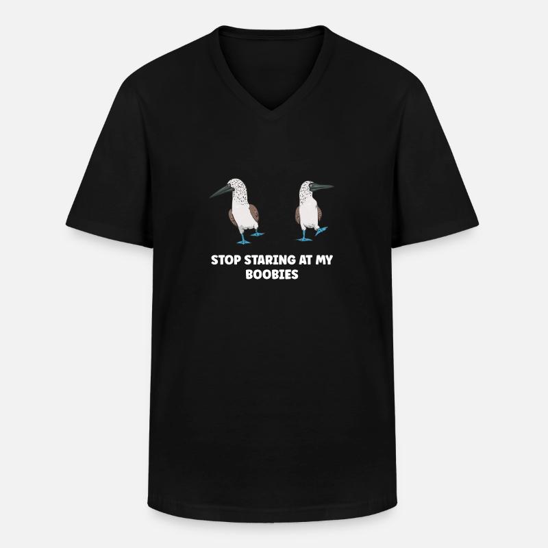 Blaufußtölpel Blue-footed Booby Seevogel - Männer-T-Shirt mit V-Ausschnitt - Schwarz