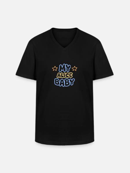 First name Alice - Men's V-Neck T-Shirt - black