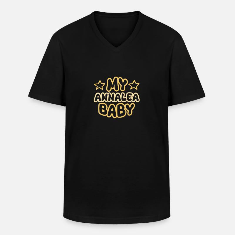 Geburt Annalea - Männer-T-Shirt mit V-Ausschnitt - Schwarz