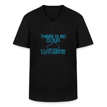 There Is No Cloud Its Just Someone Elses Computer5 - Men's V-Neck T-Shirt - black - Front - AI Model Male 178 dark (178cm)