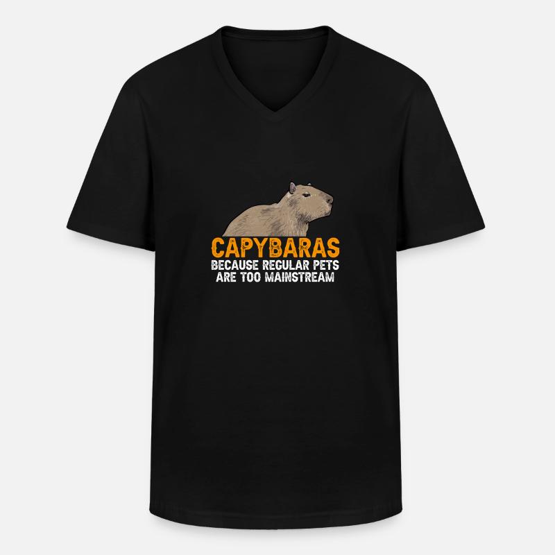 Capybara Nagetier - Männer-T-Shirt mit V-Ausschnitt - Schwarz
