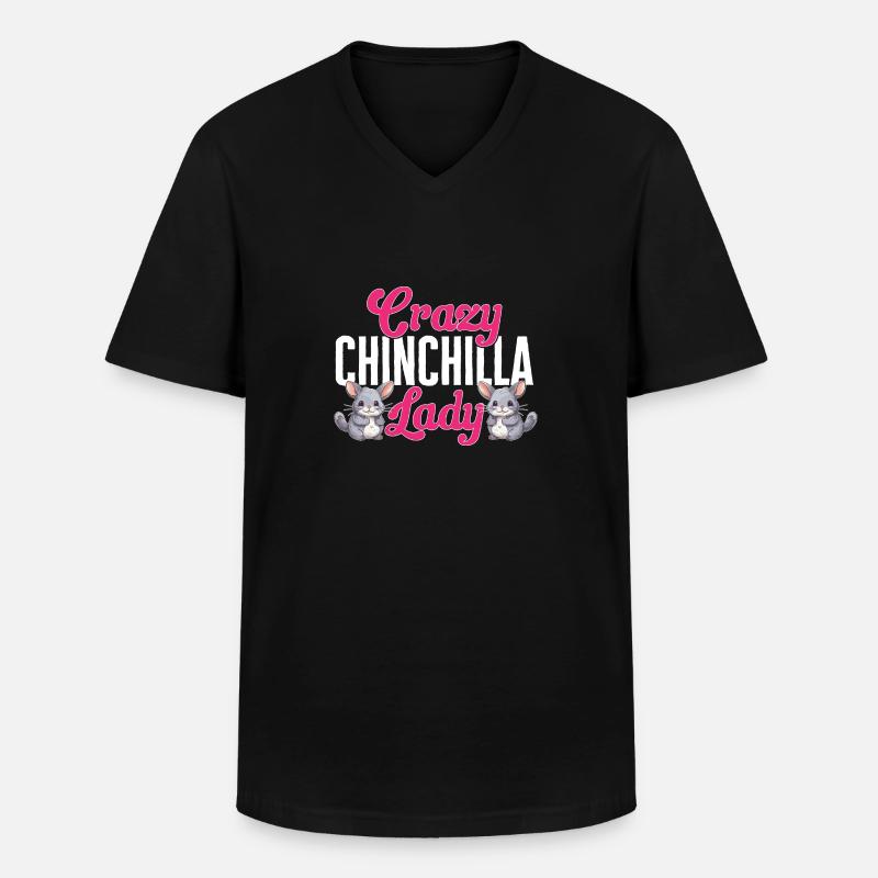 Chinchilla - Männer-T-Shirt mit V-Ausschnitt - Schwarz