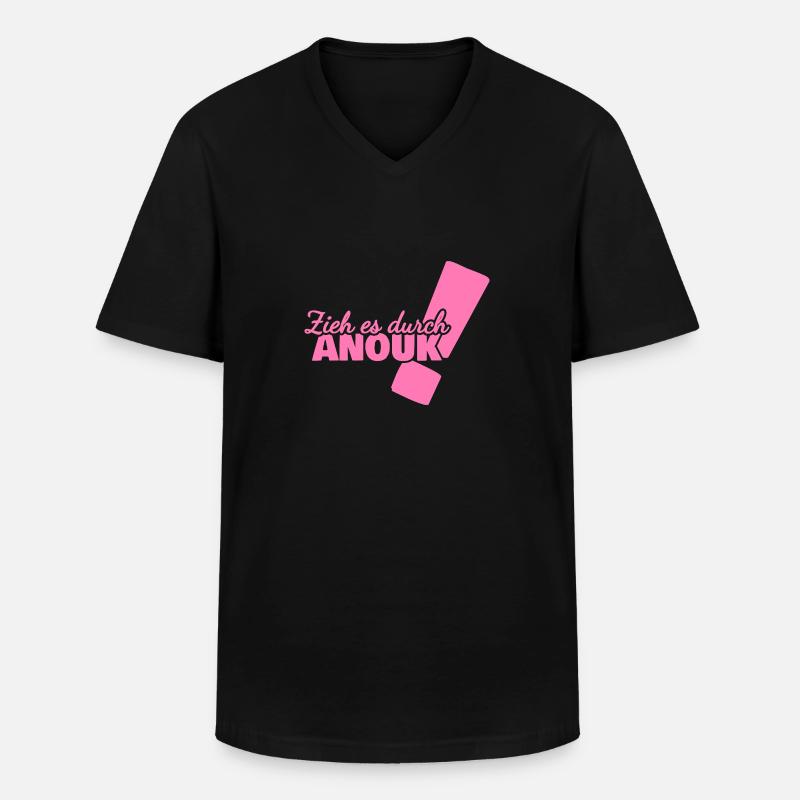 Anouk as a given name - Men's V-Neck T-Shirt - black