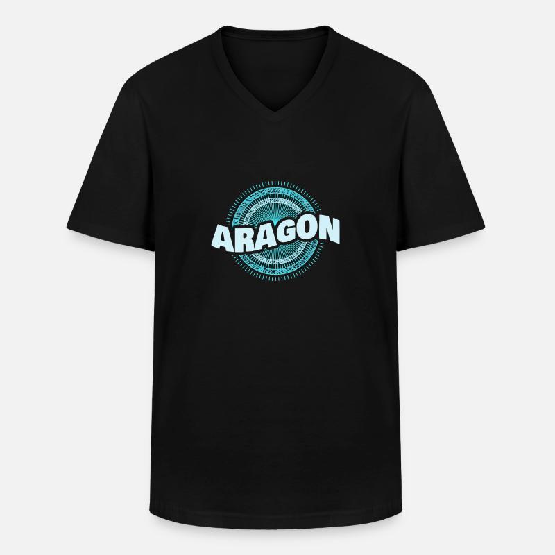 Aragon als Geschenkidee - Männer-T-Shirt mit V-Ausschnitt - Schwarz