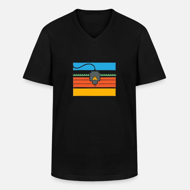 3D Drucker 3D Druck - Männer-T-Shirt mit V-Ausschnitt - Schwarz