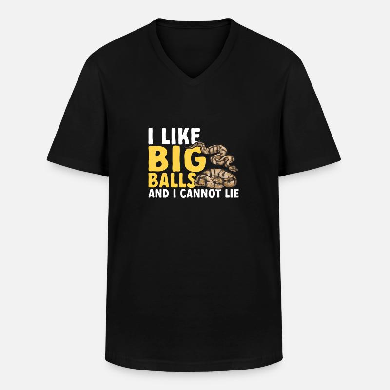 Ball Python Schlange Königspython - Männer-T-Shirt mit V-Ausschnitt - Schwarz