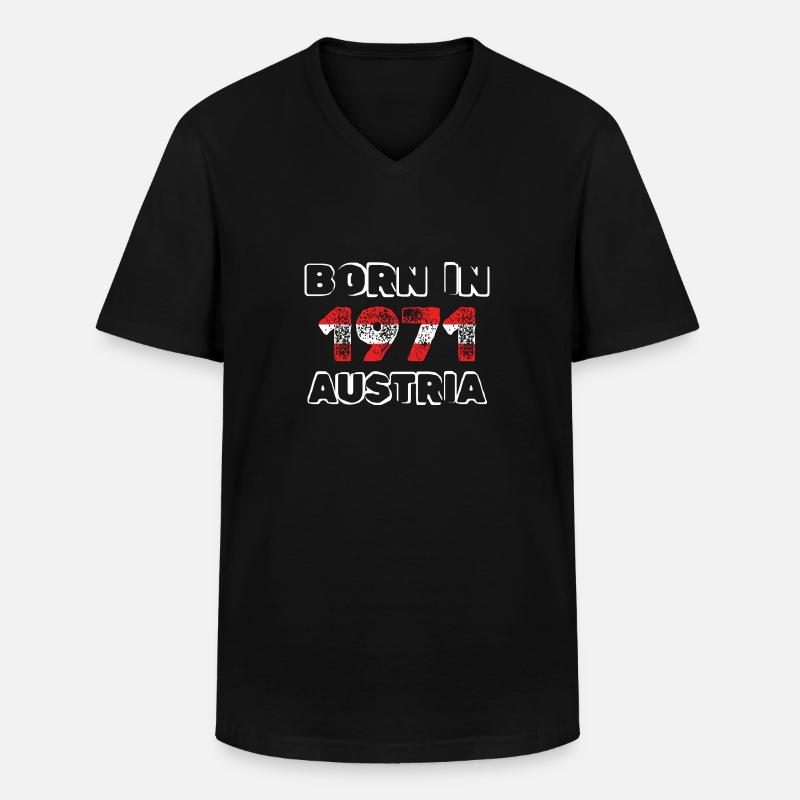 1971 - Männer-T-Shirt mit V-Ausschnitt - Schwarz