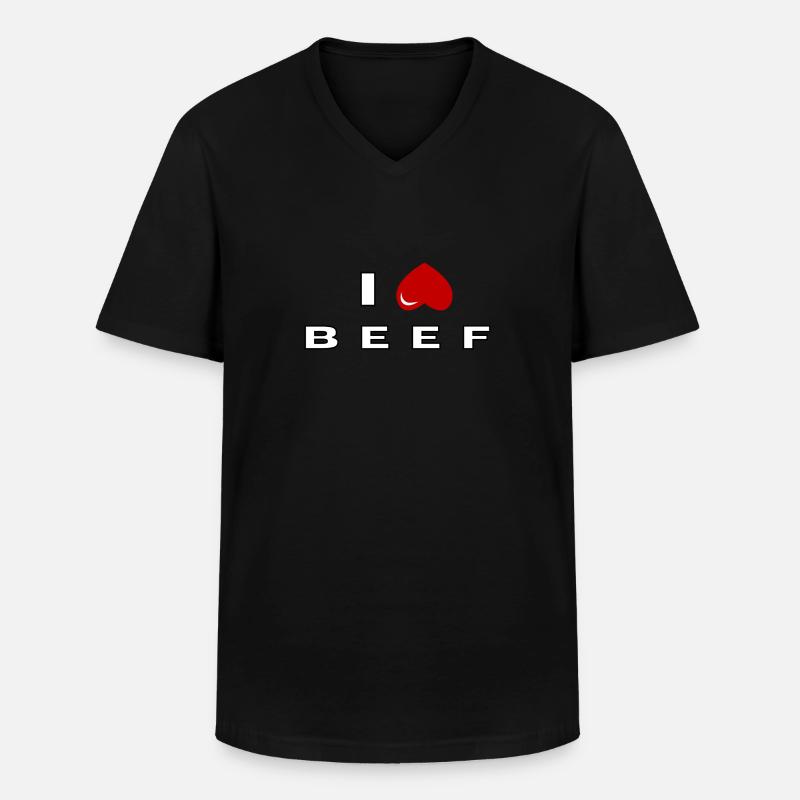 I hate Beef - Men's V-Neck T-Shirt - black