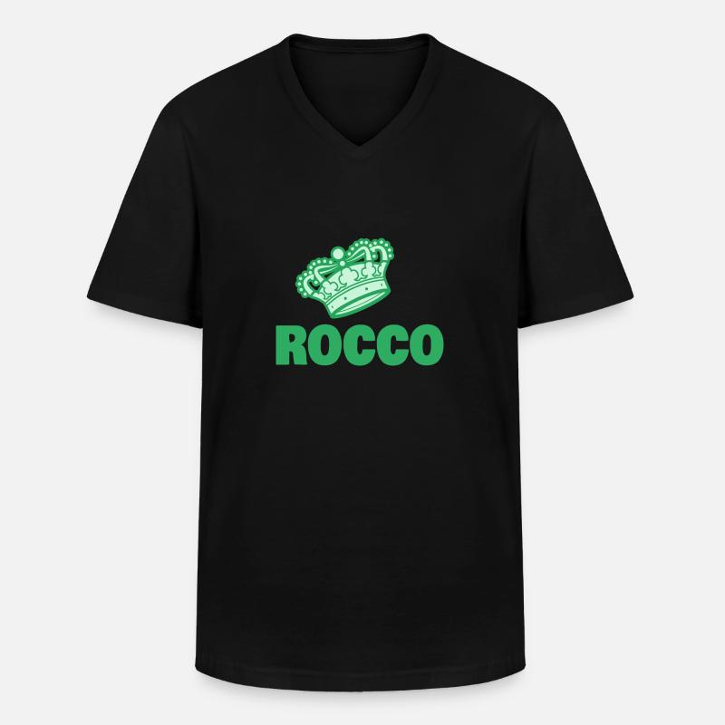Rocco als Vorname - Männer-T-Shirt mit V-Ausschnitt - Schwarz