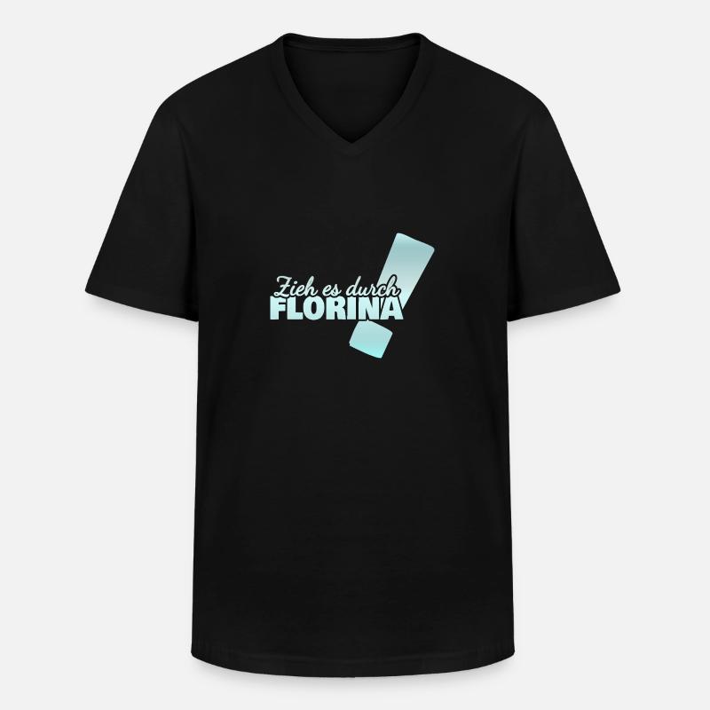 Florina - Männer-T-Shirt mit V-Ausschnitt - Schwarz