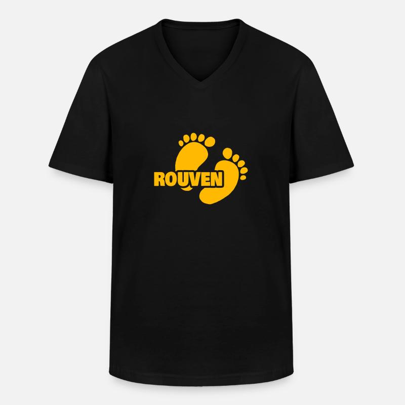 Rouven als Geburt - Männer-T-Shirt mit V-Ausschnitt - Schwarz