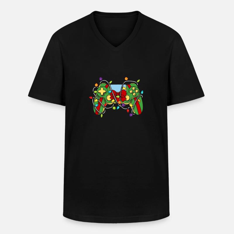 Christmas Gaming Controller - Men's V-Neck T-Shirt - black