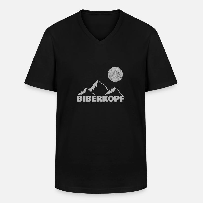 Klettern Biberkopf - Männer-T-Shirt mit V-Ausschnitt - Schwarz