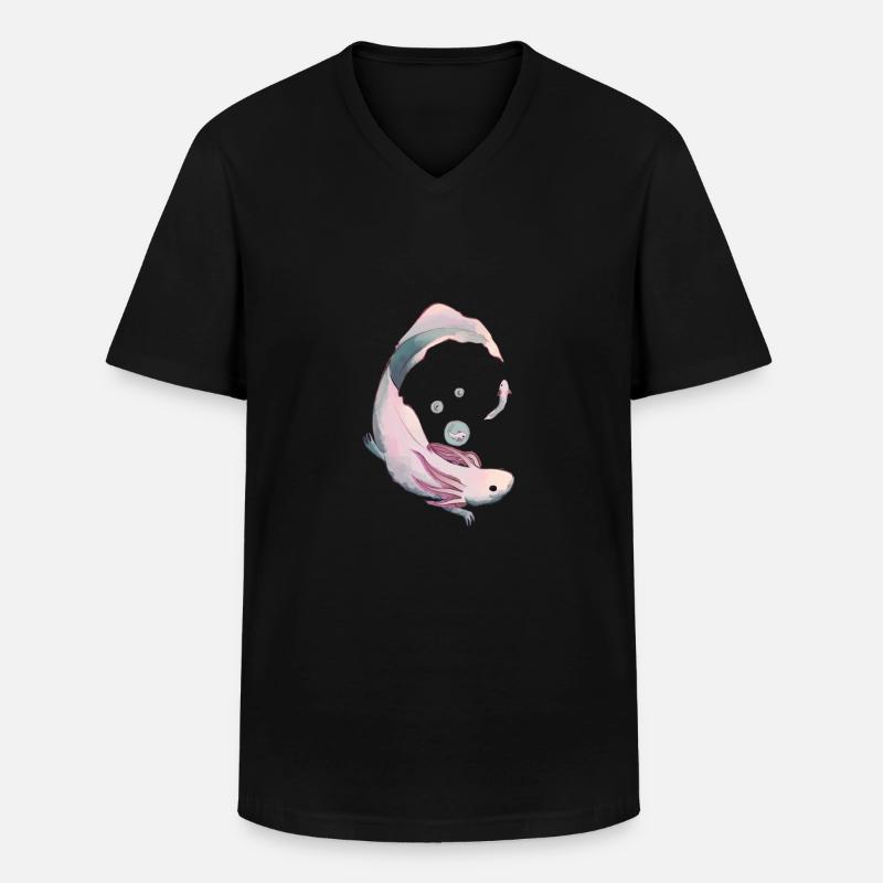 Axolotl Evolution - Männer-T-Shirt mit V-Ausschnitt - Schwarz