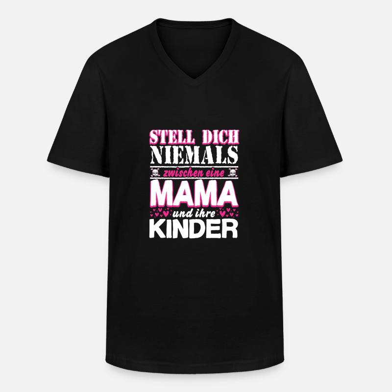 -Mama - Männer-T-Shirt mit V-Ausschnitt - Schwarz