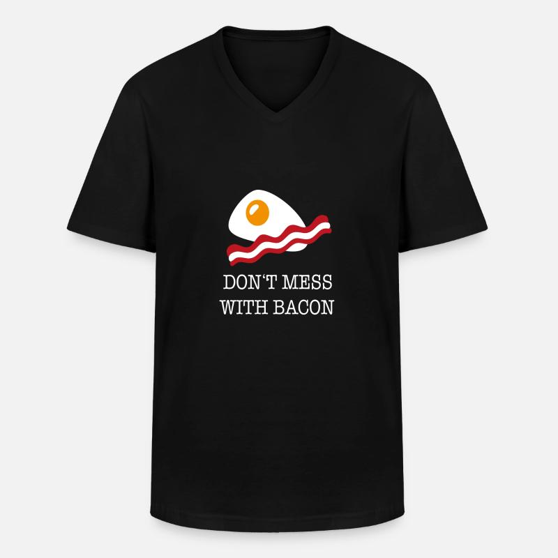 bacon - Männer-T-Shirt mit V-Ausschnitt - Schwarz