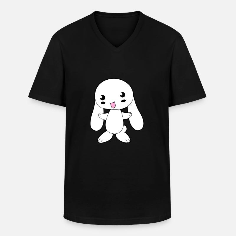 Bunny - Männer-T-Shirt mit V-Ausschnitt - Schwarz