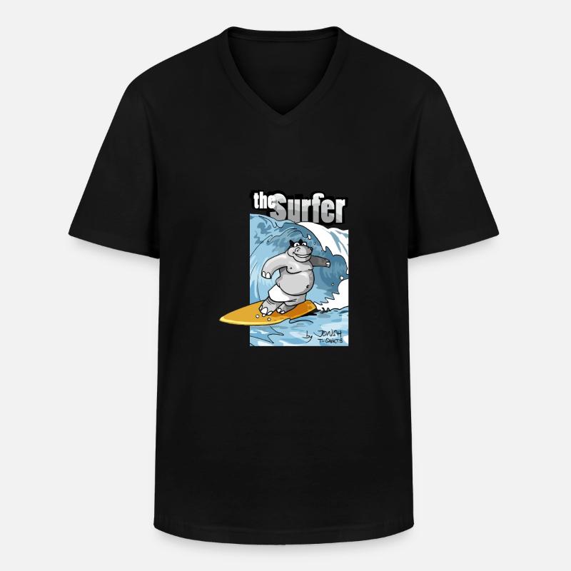 der Surfer - Männer-T-Shirt mit V-Ausschnitt - Schwarz