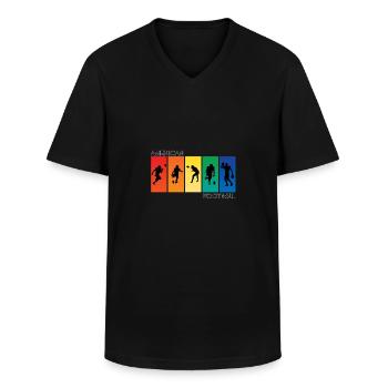 American football - Men's V-Neck T-Shirt - black - Front - AI Model Male 178 dark (178cm)