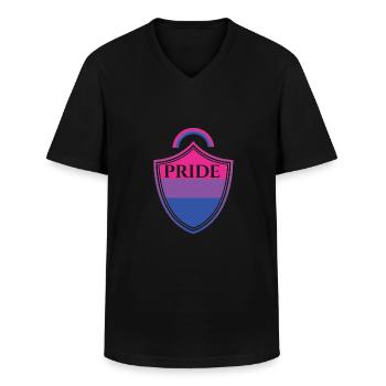 Bisexuell T-Shirt - Bisexuell - Bi - LGBT - Marke - Männer-T-Shirt mit V-Ausschnitt - Schwarz - Vorne - AI Model Male 178 dark (178cm)