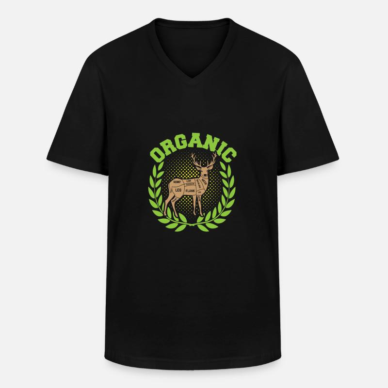 Bio-Jagd - Männer-T-Shirt mit V-Ausschnitt - Schwarz