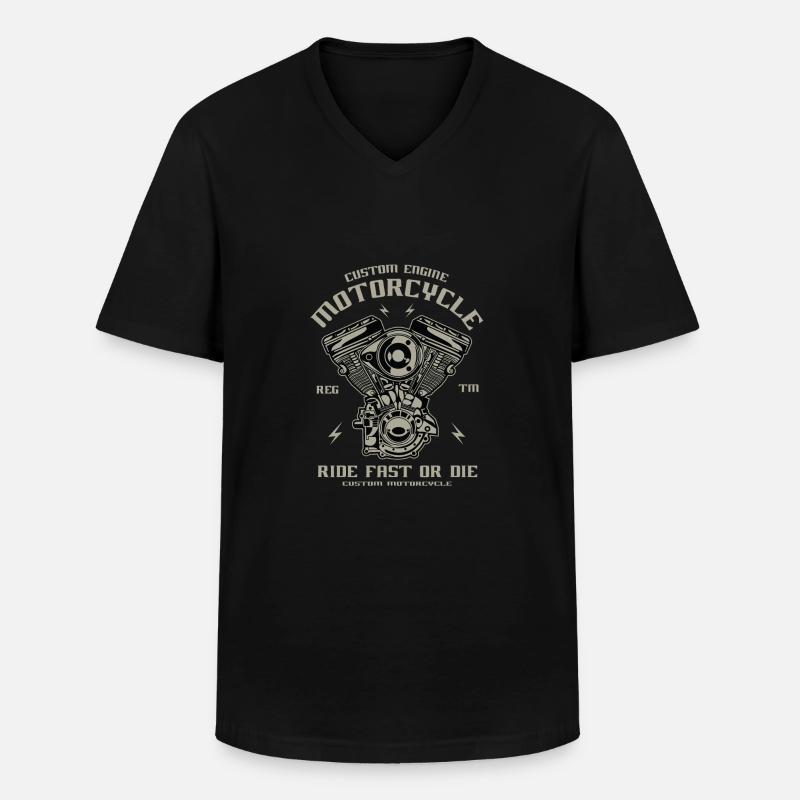 Custom Engine - Männer-T-Shirt mit V-Ausschnitt - Schwarz