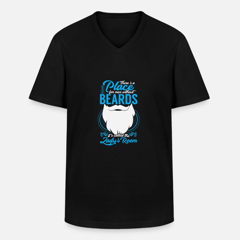 Men Without Beards - Men's V-Neck T-Shirt - black