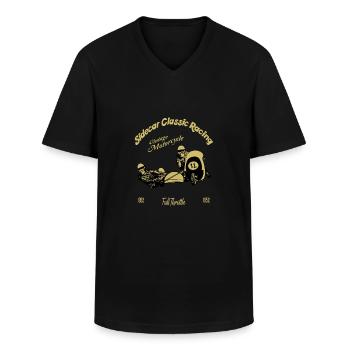 Sidecar Classic Racing - Männer-T-Shirt mit V-Ausschnitt - Schwarz - Vorne - AI Model Male 178 dark (178cm)