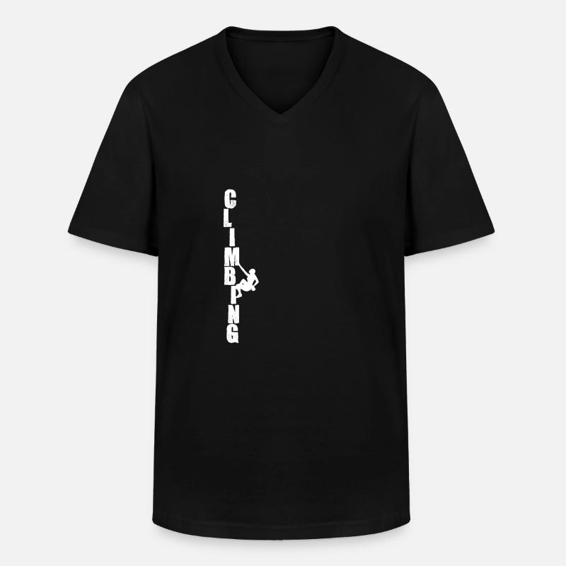 Klettern - Männer-T-Shirt mit V-Ausschnitt - Schwarz