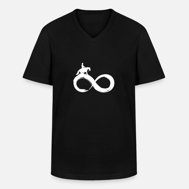Infinity Sliding Stop Westernreiten - Männer-T-Shirt mit V-Ausschnitt - Schwarz