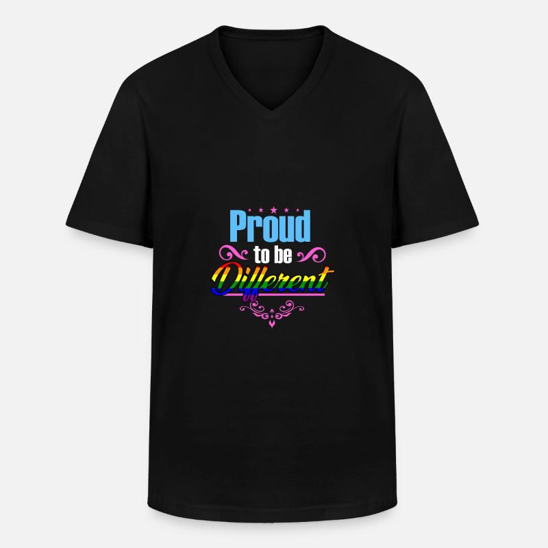 Proud to be Different - Männer-T-Shirt mit V-Ausschnitt - Schwarz