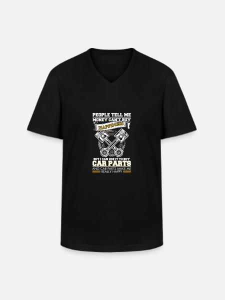 Car is Happiness - Men's V-Neck T-Shirt - black