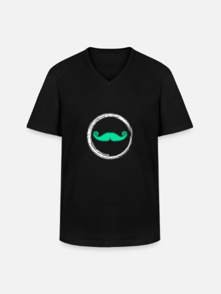 Glühen-Schnurrbart-Neon-Party-glühender Effekt Retro - Männer-T-Shirt mit V-Ausschnitt - Schwarz