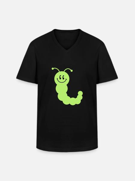 worm__c2 - Men's V-Neck T-Shirt - black