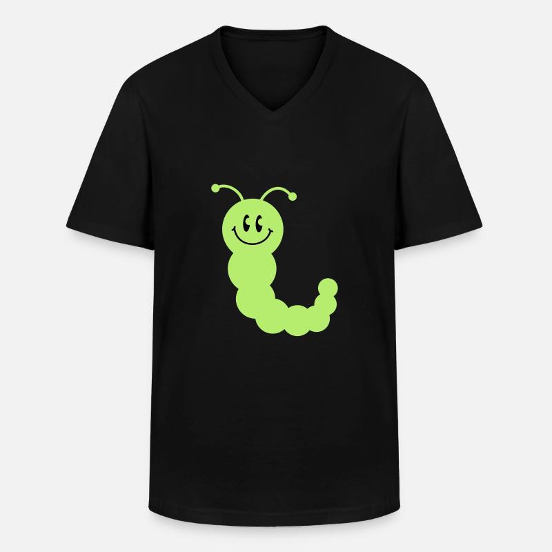 worm__c2 - Männer-T-Shirt mit V-Ausschnitt - Schwarz