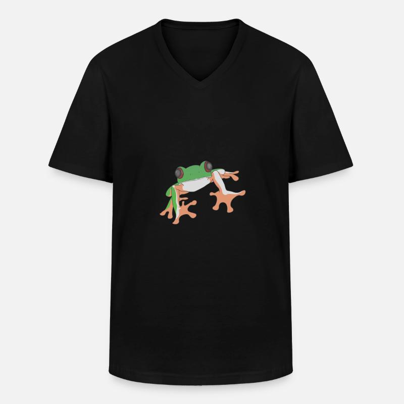 Frosch - Männer-T-Shirt mit V-Ausschnitt - Schwarz