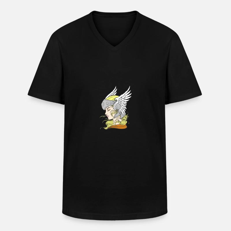 Wallküre - Männer-T-Shirt mit V-Ausschnitt - Schwarz