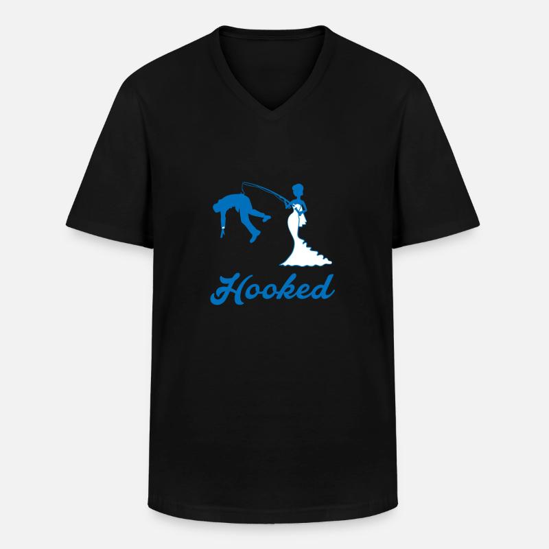 Hooked - Poltern - Männer-T-Shirt mit V-Ausschnitt - Schwarz