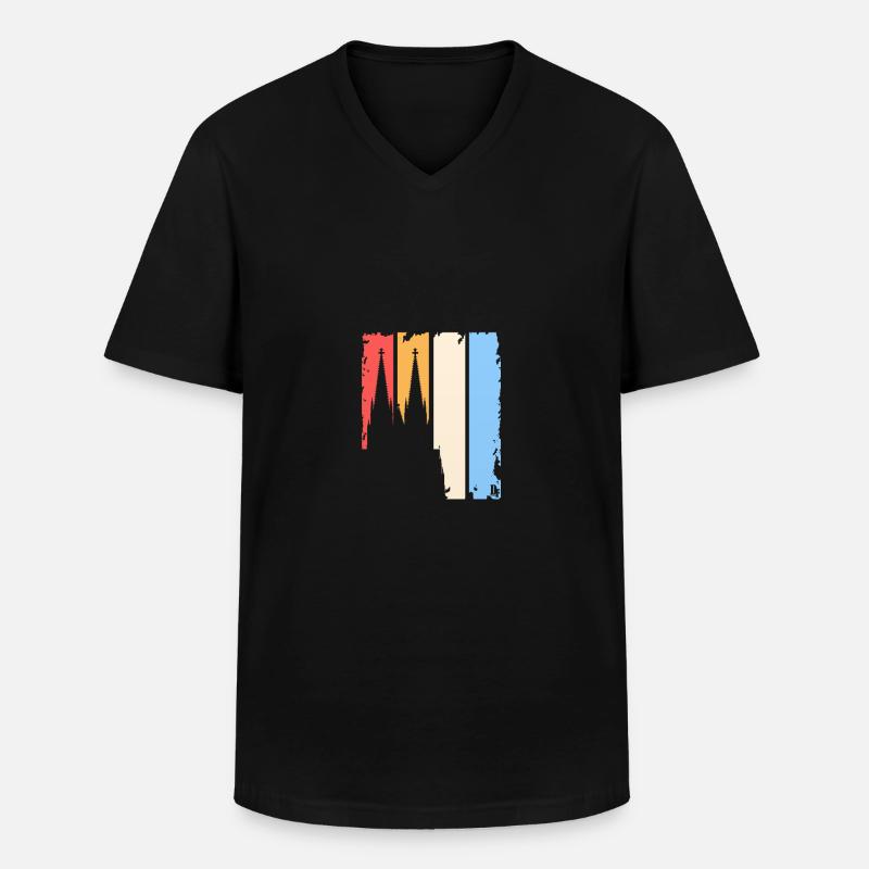 Vinatge Ko ln - Männer-T-Shirt mit V-Ausschnitt - Schwarz