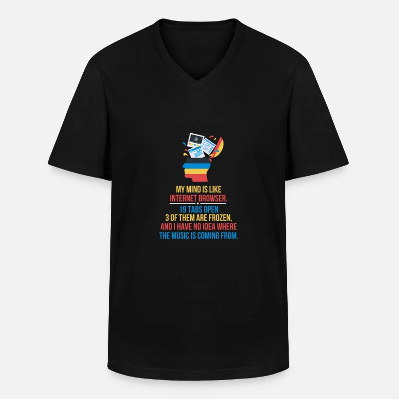 Tabs Open - Männer-T-Shirt mit V-Ausschnitt - Schwarz