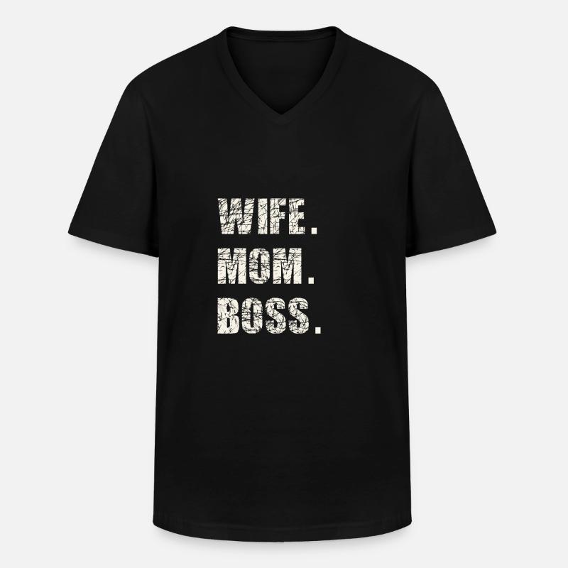 Ehefrau Mutter Chef - Männer-T-Shirt mit V-Ausschnitt - Schwarz