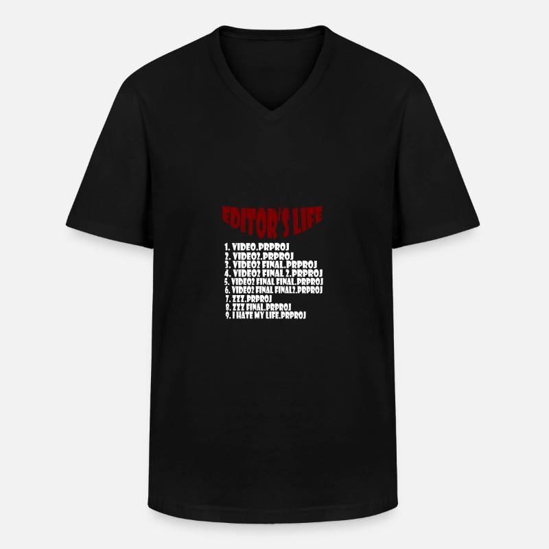 Editor Leben - Männer-T-Shirt mit V-Ausschnitt - Schwarz