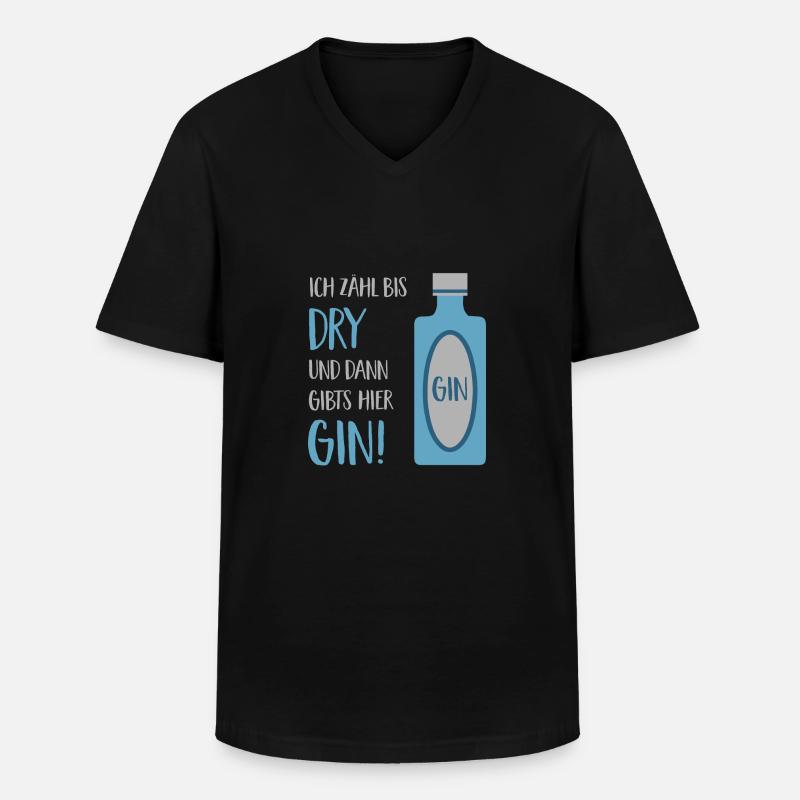 GIN - Männer-T-Shirt mit V-Ausschnitt - Schwarz