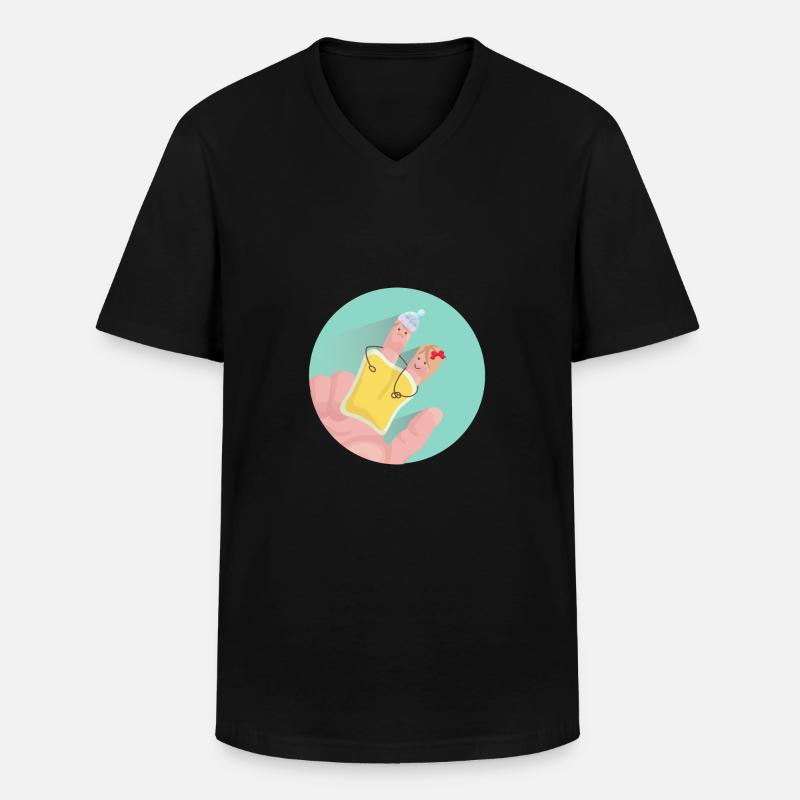 cutehands - Männer-T-Shirt mit V-Ausschnitt - Schwarz