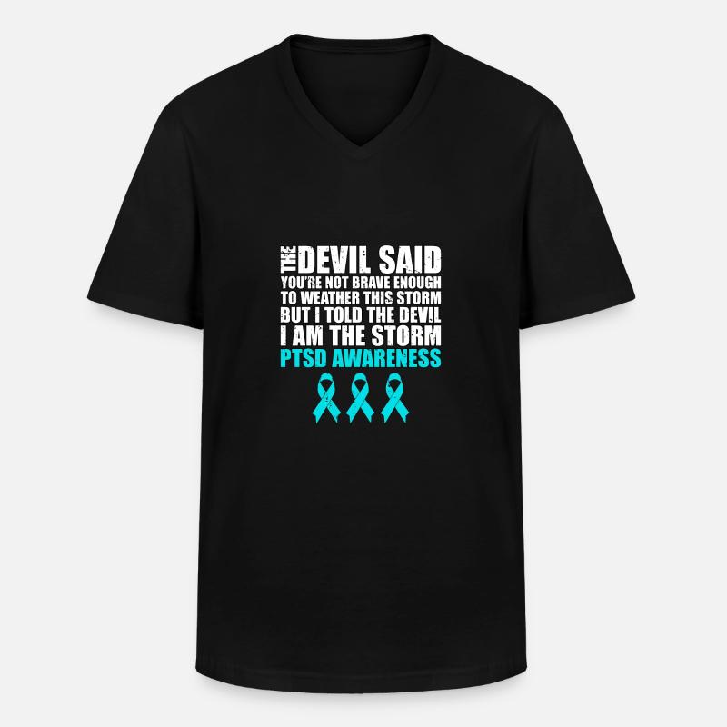 PTBS-Bewusstsein - Männer-T-Shirt mit V-Ausschnitt - Schwarz