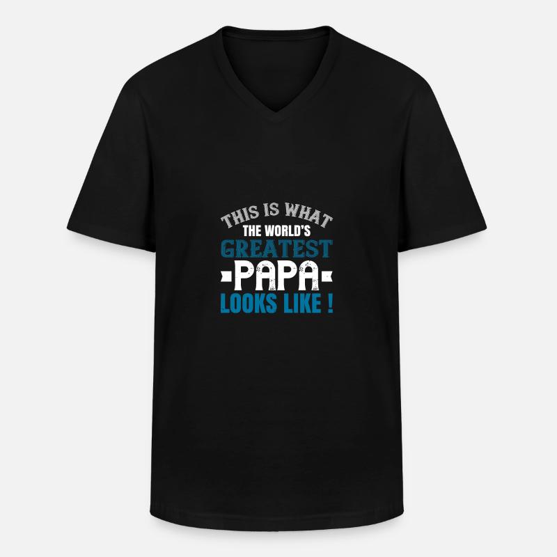 Das ist der dankbarste Papa der Welt - Männer-T-Shirt mit V-Ausschnitt - Schwarz
