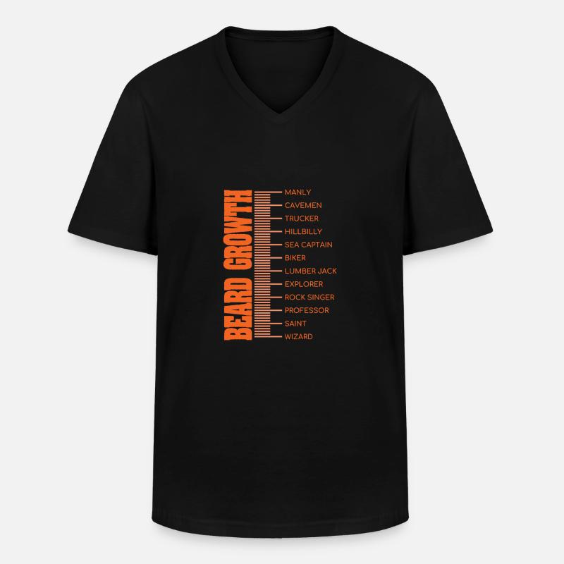 Beard Lover-Beard Chart-Beard Growth - Männer-T-Shirt mit V-Ausschnitt - Schwarz