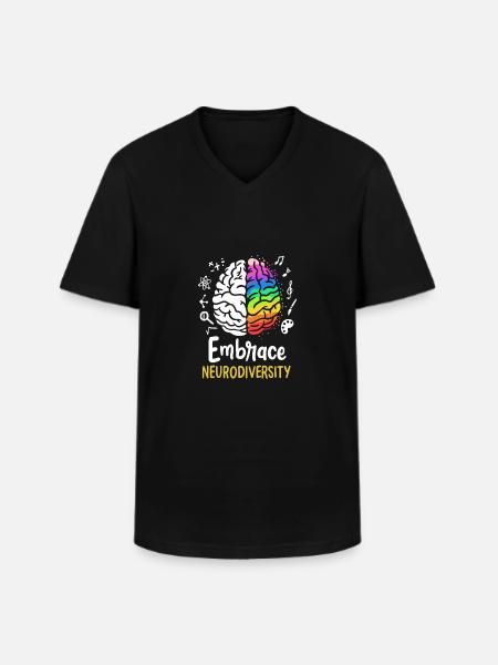 Embrace Neurodiversity - Men's V-Neck T-Shirt - black