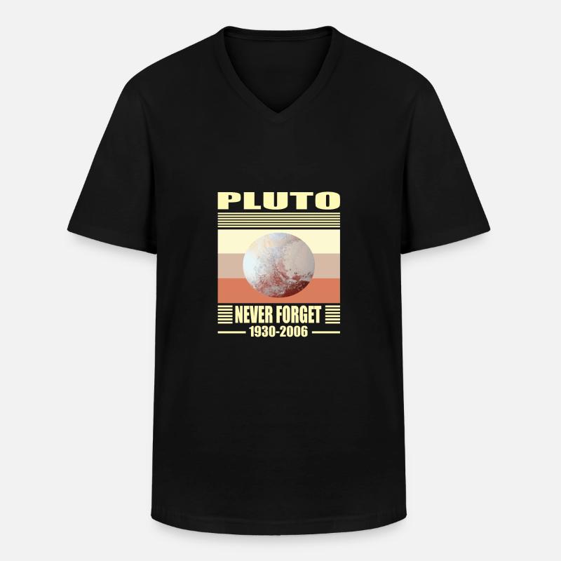 erde pluto - Männer-T-Shirt mit V-Ausschnitt - Schwarz